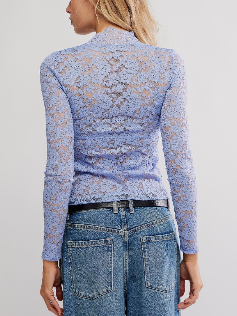 Free People All Day Lace Long Sleeve/Dawn Breeze - Picture 3 of 6